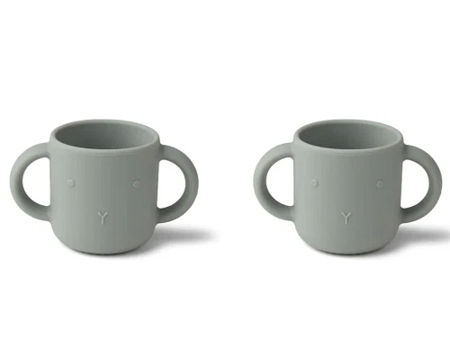 Liewood rabbit dove blue kop med hank Gene silikone (2-pack)